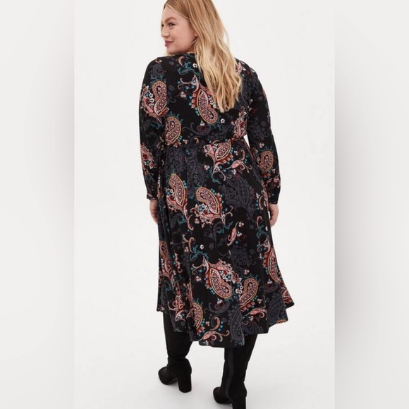 Torrid Sz. 2 (2X/18-20) Midi Challis Skater Dress - Picture 3 of 6